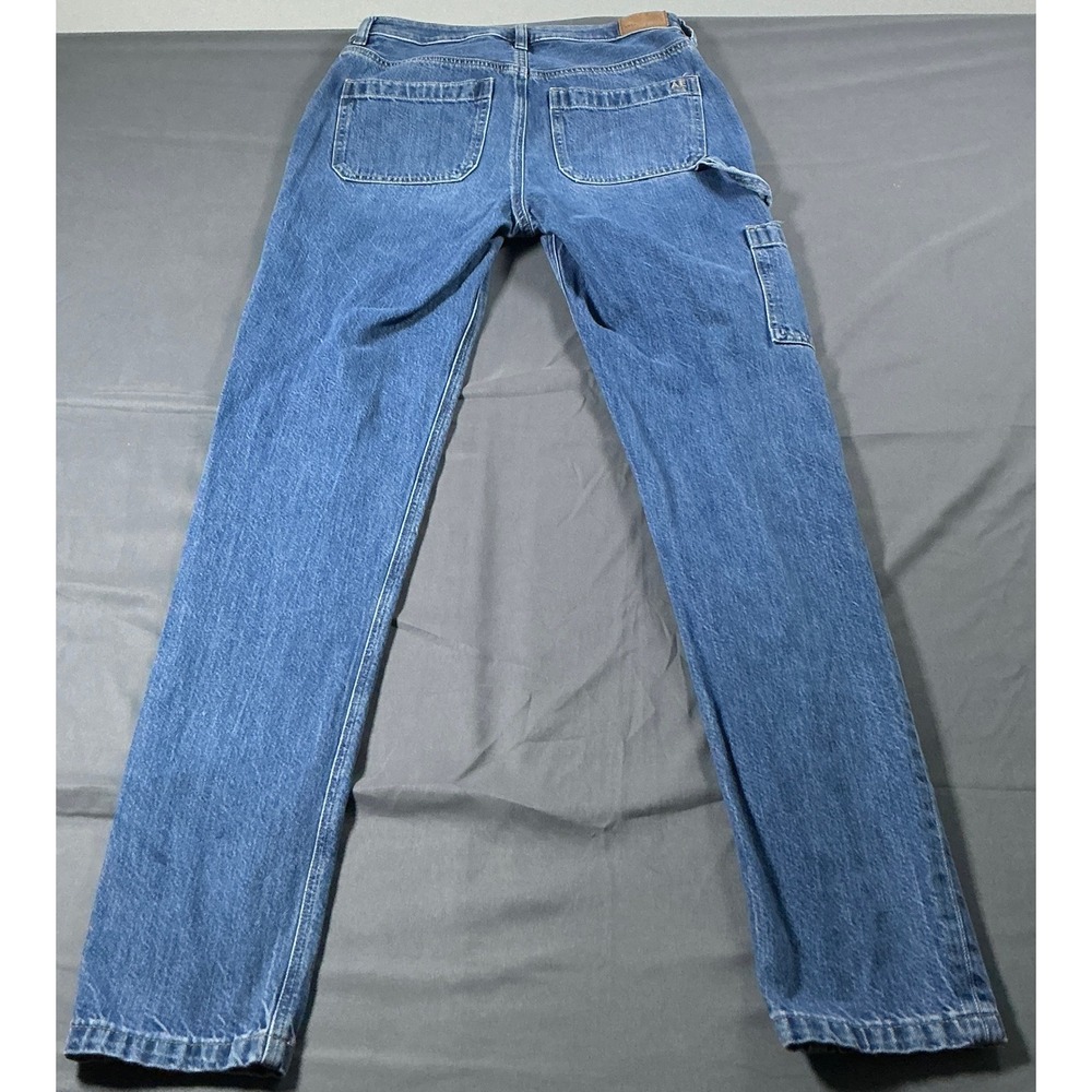 American Eagle Women Carpenter Jeans Blue Straight Leg Utility Pants Sz 2 X-Long - Picture 8 of 12